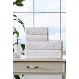 Özdilek Leaf Stripe Kadife Havlu Seti - Bej - Yeşil