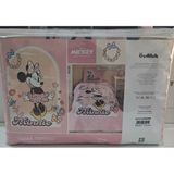 Özdilek Lisanslı Disney Çocuk Yatak Örtüsü Takımı Tek Kişilik Minnie Garden Pembe