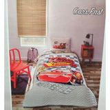 Özdilek Lisanslı Kapitoneli %100 Pamuk Tek Kişilik Çocuk Yatak Örtüsü (160X230)-MCQUEEN Cars Fast Gri - 160 x 230 cm