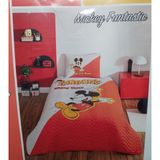 Özdilek Lisanslı Kapitoneli %100 Pamuk Tek Kişilik Çocuk Yatak Örtüsü (160X230)-MICKEY Funtastic Krem - 160 x 230 cm