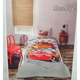 Özdilek Lisanslı Kapitoneli Pike %100 Pamuk Tek Kişilik Çocuk Yatak Örtüsü (160x230)-Mcqueen Cars Fast Gri