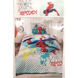 Özdilek Lisanslı Kapitoneli Pike %100 Pamuk Tek Kişilik Çocuk Yatak Örtüsü (160x230)-Spidey Hero Yeşil
