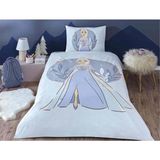 Özdilek Lisanslı Lastikli Çarşaflı Tek Kişilik Çocuk Nevresim Takımı-Frozen Ice Queen Lila - 160 x 220 cm