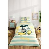 Özdilek Lisanslı Lastikli Çarşaflı Tek Kişilik Çocuk Nevresim Takımı-Mickey Mouse Hawaii Mint (Mint Yeşili)
