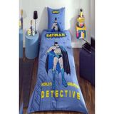 Özdilek Lisanslı Tek Kişilik Nevresim Takımı Lastikli Çarşaf Batman Detective - Mavi - 160 x 220 cm