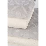 Özdilek Mayra Kadife Havlu Seti 2 Adet Banyo 2 Adet El Yüz Havlusu 1200 gr Pamuk - 70 x 150 cm - Gri - Krem