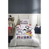 Özdilek Mickey Mouse College Tek Kişilik Disney Lisanslı Lastikli Çarşaf Çocuk Nevresim Takım 9714 - 160 x 220 cm - Gri