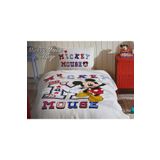 Özdilek Mickey Mouse College Tek Kişilik Lisanslı Pike Takımı Gri (lastikli Çarşaf)