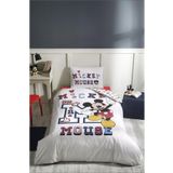 Özdilek Mickey Mouse Gri Ranforce Tek Kişilik Disney Lisanslı Lastikli Fitted Çocuk Nevresim Takımı