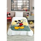 Özdilek Mickey Mouse Happines Disney Lisanslı Tek Kişilik Çocuk Battaniyesi 155X215 cm - 155 x 215 cm - Beyaz