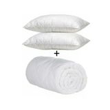 Özdilek Microfiber Soft Çift Kişilik Yorgan & 2Adet Silikon Yastık 50X70cm Alez Seti Beyaz