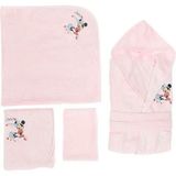Özdilek Minnie Mouse Nakışlı Bambu Pembe Bebek Bornoz Seti