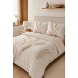 Özdilek Miscanthus Çift Kişilik Lastikli Çarşaf Nevresim Takımı - Krem - 200 x 220 cm
