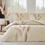 Özdilek Miscanthus Krem Çift Kişilik Kapitone Nevresim Takımı Dört Mevsim Set - 220 x 230 cm