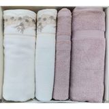 Özdilek Ofelya Bej-Krem Bej Best Set Hamam Takımı - Standart - Krem - Bej
