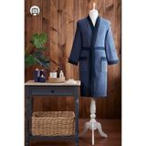 Özdilek Oregon Maskülen Nakışlı Denim Kimono Lacivert Bornoz