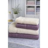 Özdilek Orkide Best Set (Hamam Takımı) Krem - Mürdüm - 70 x 150 cm