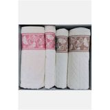 Özdilek Özdilek 4 Parça Best Set - ( 2 Ad 90x150 + 2 Ad 50x80 ) Hamam Takımı Bej-Pembe