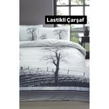 Özdilek Özdilek Çift Kişilik (Çarşafı Lastikli) Nevresim Takımı Wood Mor