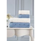 Özdilek Pastoral Best Set Krem-Lacivert Hamam Takımı Pamuk 4 Parça 70 x 150 cm ve 50 x 80 cm - Çok Renkli - 90 x 150 cm
