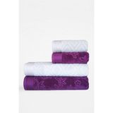 Özdilek Pastoral Havlu Seti Hamam Takımı- Gri K. Lila - 90 x 150 cm - Çok Renkli