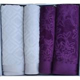 Özdilek Pastoral Koyu Lila-Gri Best Set (Hamam Takımı) - Çift Kişilik