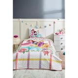 Özdilek Princess Flowers Tek Kişilik Disney Lisanslı Çocuk Yatak Örtüsü 160X230 Cm Pembe