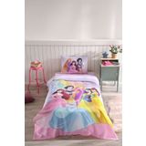 Özdilek Princess Rainbow Tek Kişilik Disney Lisanslı Lastikli Fitted Çarşaf Çocuk Pike Takımı