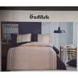 Özdilek Ranforce Çift Kişilik Nevresim Takımı Cool Line Lacivert Bej - 200 x 220 cm - Lacivert - Bej