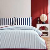 Özdilek Ranforce Çift Kişilik Pike Takımı Cabana Line Mavi Lastikli Çarşaf 160 * 200cm%100 pamuk nefes alan kumaş