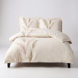 Özdilek Ranforce Miscanthus Çift Kişilik Nevresim Takımı – %100 Pamuk, Nefes Alabilir - Bej - 160 x 220 cm