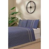 Özdilek Rf -Angles Lacivert- Lastikli Çarşaflı Çift Kişilik Pike Takımı - 200 x 230