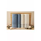 Özdilek Sculpted Koyu Mavi-Krem Best Set (Hamam Takımı)