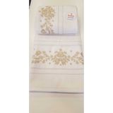 Özdilek Seda Çeyizlik Nakışlı Havlu(Gold Desenli- 2'li) - 50 x 90 cm - Çok Renkli