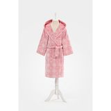 Özdilek Shell Plaid 5/6 Yaş Pembe Kapüşonlu Kadife Çocuk Bornozu
