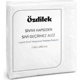 Özdilek Sıvı Geçirmez Alez | %100 Pamuk Üst Yüzey | Fitted Lastikli Yatak Koruyucu | Nefes Alabilir | Terletmez | Anti Alerjik - 100 x 200 cm - Beyaz