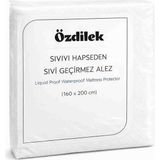 Özdilek Sıvı Geçirmez Alez | %100 Pamuk Üst Yüzey | Fitted Lastikli Yatak Koruyucu | Nefes Alabilir | Terletmez | Anti Alerjik - 160 x 200 cm - Beyaz