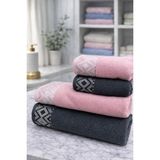Özdilek Snazzy Best Set (Hamam Takımı) Antrasit-Pembe - 90 x 150 cm - Antrasit - Pembe