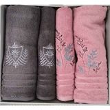 Özdilek Soft Leaf Best Set (Hamam Takımı) Pembe-Antrasit - 50 x 85 cm