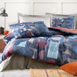 Özdilek Softlife Colored Shape Saten Lacivert Çift Kişilik Nevresim Takımı