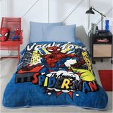 Özdilek Spiderman Lisanslı Tek Kişilik Çocuk Battaniyesi 155 x 215 cm Desenli Renkli Polyester