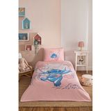 Özdilek Stitch Aloha Tek Kişilik Disney Lisanslı Lastikli Çarşaf Çocuk Pike Takımı - Pembe