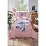 Özdilek Stitch Aloha Tek Kişilik Lisanslı Nevresim Takımı Pembe