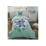 Özdilek Stitch Summer Tek Kişilik Disney Lisanslı Lastikli Çarşaf Çocuk Nevresim Takımı - Mint