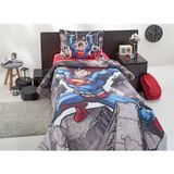 Özdilek Superman Stone Tek Kişilik Mavi Kapitoneli Dört Mevsim Nevresim Takımı