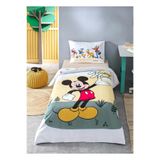 Özdilek Tek Kişilik Çarşafı Lastikli Lisanslı Nevresim Takımı Mickey Nomadic Sarı