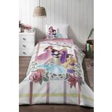 Özdilek Tek Kişilik Disney Lisanslı Lastikli Fitted Çarşaf Kapitone Çocuk Nevresim Princess Flowers