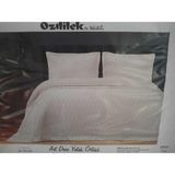 Özdilek Tek Kişilik Nakışlı Kadife Yatak Örtüsü Art Deco Krem 180 x 240 cm