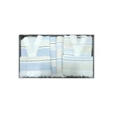 Özdilek Textura Peştamal Mavi Beyaz Aile Seti Kimono Bornoz