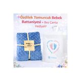Özdilek Tomurcuk Bebek Battaniyesi-Bez Çanta Hediyeli-Yenidoğan-Hastahane Çıkışı